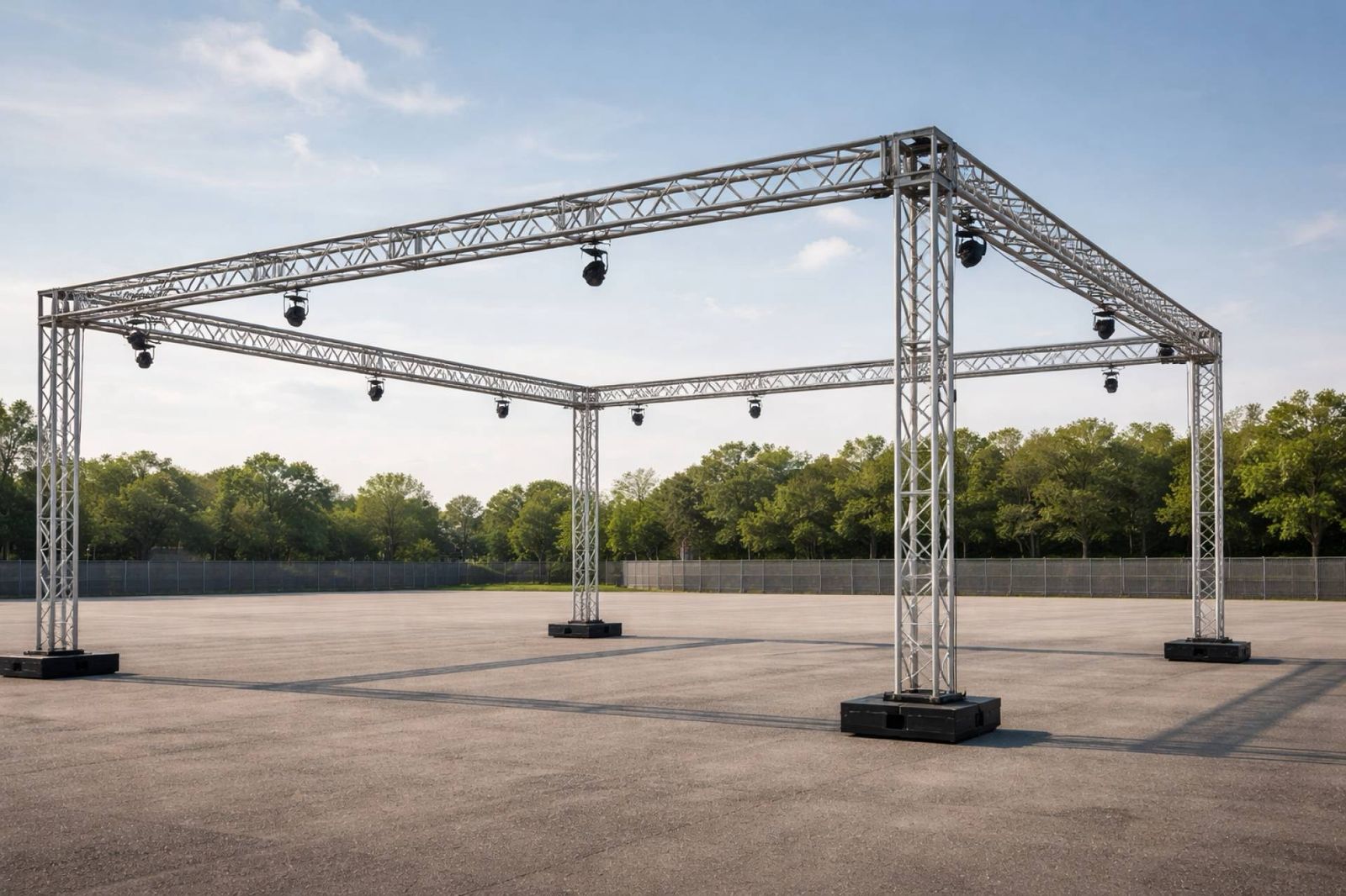 Stand de truss con iluminación al exterior